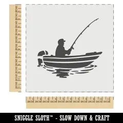Fisherman in Fishing Boat Wall Cookie DIY Craft Reusable Stencil