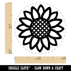 Summer Sunflower Self-Inking Rubber Stamp for Stamping Crafting Planners Purple