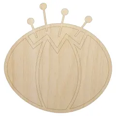 Pin Cushion Sewing Unfinished Wood Shape Piece Cutout for DIY Craft Projects