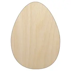 Egg Solid Unfinished Wood Shape Piece Cutout for DIY Craft Projects