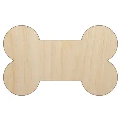 Dog Bone Unfinished Wood Shape Piece Cutout for DIY Craft Projects