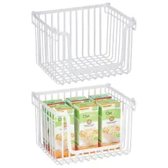 mDesign Stackable Food Organizer Storage Basket, Open Front
