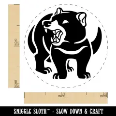 Tasmanian Devil Growling Self-Inking Rubber Stamp for Stamping Crafting Planners Green