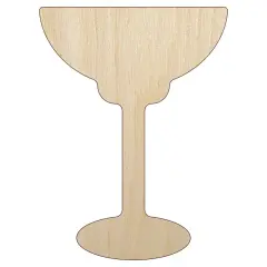 Margarita Glass Unfinished Wood Shape Piece Cutout for DIY Craft Projects
