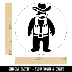 Cowboy Rancher with Mustache Hat and Vest Self-Inking Rubber Stamp Ink Stamper for Stamping Crafting Planners Pink