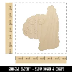 Funny Alpaca Face Doodle Unfinished Wood Shape Piece Cutout for DIY Craft Projects