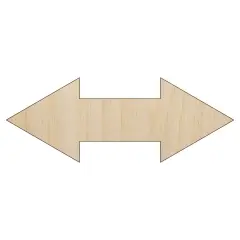 Double Arrow Symbol Unfinished Wood Shape Piece Cutout for DIY Craft Projects