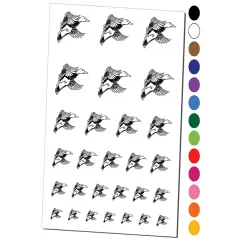 Flying Mallard Duck Temporary Tattoo Water Resistant Fake Body Art Set Collection Dark Green