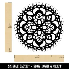 Lace Floral Fabric Flower Self-Inking Rubber Stamp for Stamping Crafting Planners Black