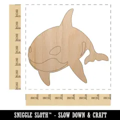 Orca Killer Whale Unfinished Wood Shape Piece Cutout for DIY Craft Projects