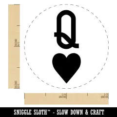 Queen of Hearts Card Suit Self-Inking Rubber Stamp for Stamping Crafting Planners Pink