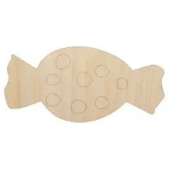 Polka Dot Candy Unfinished Wood Shape Piece Cutout for DIY Craft Projects