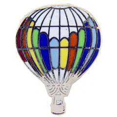 Hot Air Balloon Pin White Top 1"