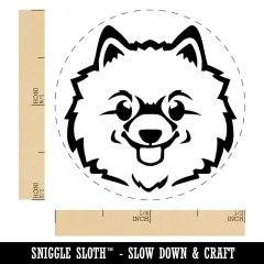 Fluffy Pomeranian Dog Head Self-Inking Rubber Stamp Ink Stamper for Stamping Crafting Planners Pink