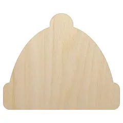 Beanie Winter Hat Unfinished Wood Shape Piece Cutout for DIY Craft Projects