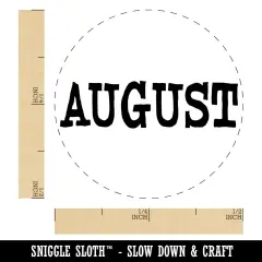 August Month Calendar Fun Text Self-Inking Rubber Stamp for Stamping Crafting Planners Red