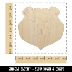 Black Bear Head Unfinished Wood Shape Piece Cutout for DIY Craft Projects