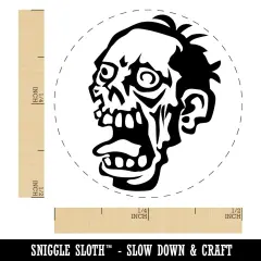 Zombie Undead Creepy Head Self-Inking Rubber Stamp for Stamping Crafting Planners Orange