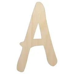 Letter A Uppercase Felt Marker Font Unfinished Wood Shape Piece Cutout for DIY Craft Projects