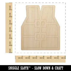 Life Jacket Vest Icon Unfinished Wood Shape Piece Cutout for DIY Craft Projects