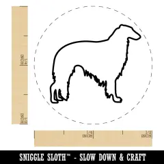 Borzoi Russian Wolfhound Dog Outline Self-Inking Rubber Stamp for Stamping Crafting Planners UV