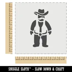 Cowboy Rancher with Mustache Hat and Vest Wall Cookie DIY Craft Reusable Stencil