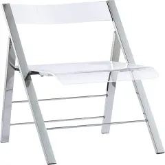 ISL Furnishings- Kasper Flex Luxury Modern Folding Chairs AcrylicSilver 1 Pk