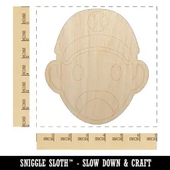 Athlete Baseball Man Icon Unfinished Wood Shape Piece Cutout for DIY Craft Projects
