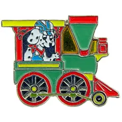 Dog Train Railroad Pin 1"