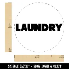 Laundry Bold Text Self-Inking Rubber Stamp for Stamping Crafting Planners Orange