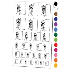 Happy Excited Manga Man with Empty Speech Text Bubble Temporary Tattoo Water Resistant Fake Body Art Set Collection Dark Green