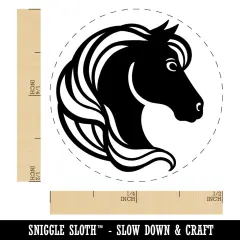 Horse Head Flowing Mane Stallion Self-Inking Rubber Stamp Ink Stamper for Stamping Crafting Planners Fuchsia