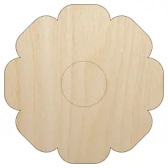 Flower Solid Unfinished Wood Shape Piece Cutout for DIY Craft Projects