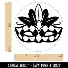 Mardi Gras Venetian Masquerade Mask Self-Inking Rubber Stamp for Stamping Crafting Planners Black