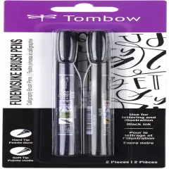 Tombow Fudenosuke Brush Pens 2/Pkg-Black