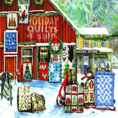Sunsout Holiday Quilts 1000 pc Christmas Jigsaw Puzzle 28735
