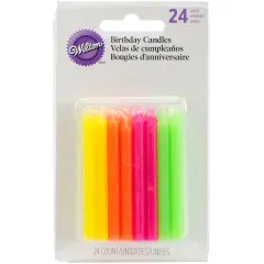 Wilton Birthday Candles 2.5" 24/Pkg-Hot Colors
