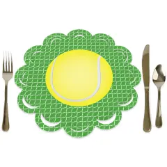 Big Dot of Happiness You Got Served Tennis - Baby Shower or Tennis Ball Birthday Party Round Table Decorations - Paper Chargers Place Setting For 12
