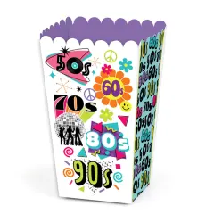 Big Dot of Happiness Through the Decades - 50s, 60s, 70s, 80s, and 90s Party Favor Popcorn Treat Boxes - Set of 12