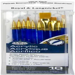 Royal & Langnickel(R) Gold Taklon Super Value Pack Brush Set-10/Pkg
