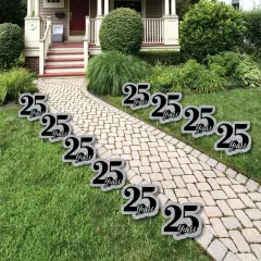 Big Dot of Happiness We Still Do - 25th Wedding Anniversary Lawn Decorations - Outdoor Anniversary Party Yard Decorations - 10 Piece