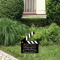 Big Dot of Happiness Red Carpet - Outdoor Lawn Sign - Movie Night Party Yard Sign - 1 Piece