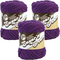 (Pack of 3) Lily Sugar'n Cream Yarn - Solids-Black Currant
