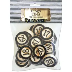 BCI Crafts Salvaged Wood Bingo Tiles 31/Pkg-1"