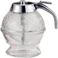 Mrs. Andersons No Mess Clear Glass Honey and Syrup Dispenser and Stand