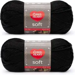 (Pack of 2) Red Heart Soft Yarn-Black