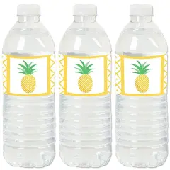 Big Dot of Happiness Tropical Pineapple - Summer Party Water Bottle Sticker Labels - Set of 20