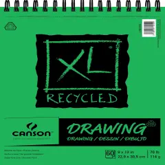 Canson XL Recycled Spiral Drawing Paper Pad 9"X12"-60 Sheets