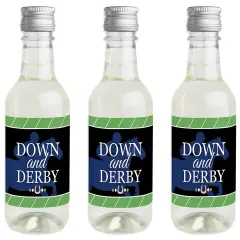 Big Dot of Happiness Kentucky Horse Derby - Mini Wine and Champagne Bottle Label Stickers - Horse Race Party Favor Gift for Women and Men - Set of 16