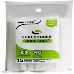 Surebonder Super Low-Temp Cool Shot Mini Glue Sticks 15/Pkg-.27"X4" Clear